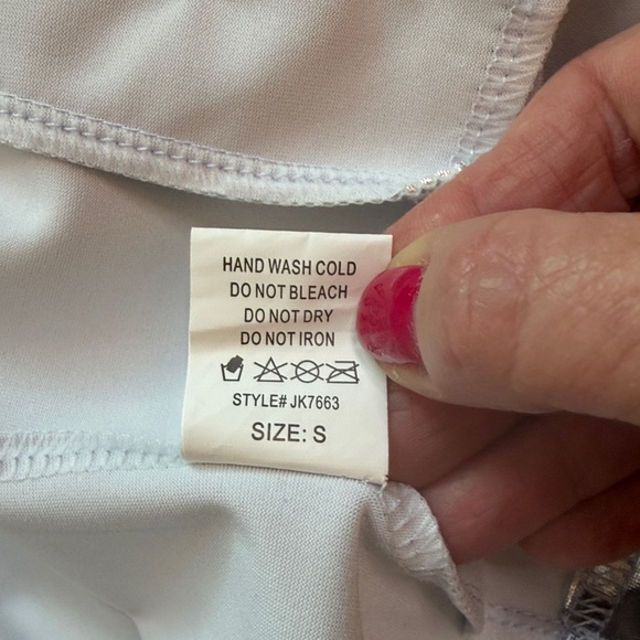 ELLIE & KATE Zip Up Jacket Hoodie Silver Metallic Black Zipper Pockets Shiny S - Picture 11 of 16